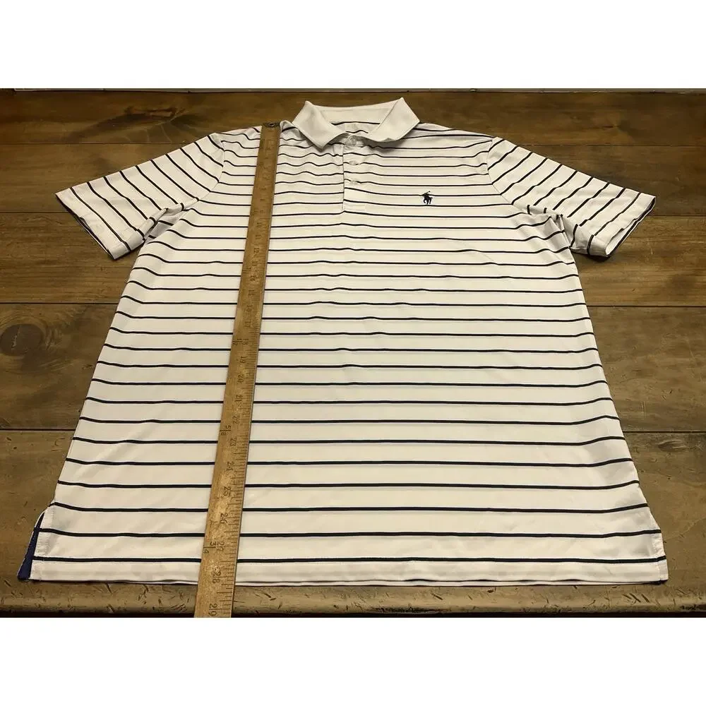 Polo Ralph Lauren Performance Shirt Mens Medium Striped Short Sleeve Stretch